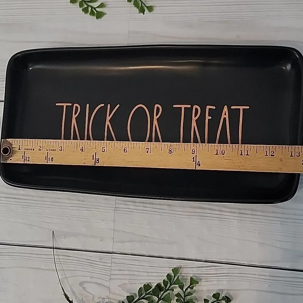 Rae Dunn Black Trick or Treat Serving Tray